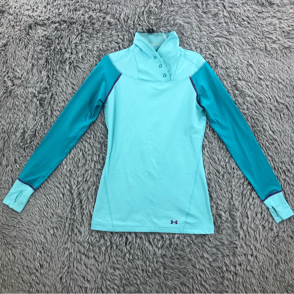 Under Armour Pullover UA Womens Small Coldgear Thumbholes Athletic Workout Top